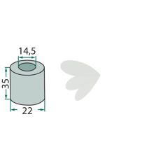 Kvalitativ bøsning 14,5 x 22 x 35 mm til pålidelig fastgørelse i maskiner.