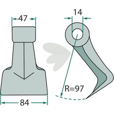 Slaghammer til effektiv jordbearbejdning med høj ydeevne.