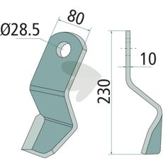 Højre kniv til præcisionsklipning i jordarbejde og landbrug.