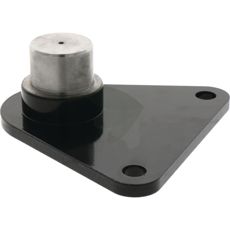 Holderplade konstrueret til pålidelig fastgørelse af maskindele.