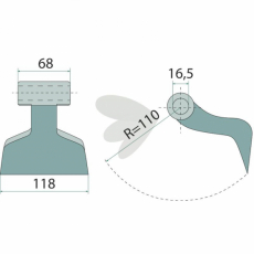 Hammarslaga 68/117mm, hul 16,5mm