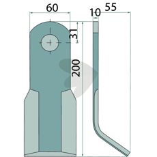 Y-Kniv J2555004 for at optimere ydeevnen i traktorudstyr.
