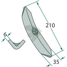 Robust spids med skrue, nødvendig til fastgørelse i forskellige maskiner.