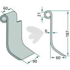 Højre slagle for SF 10, giver effektiv kraftoverførsel ved arbejde.