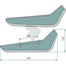 Venstre skær 570X170mm, artikel 8270841, for præcis skæring.