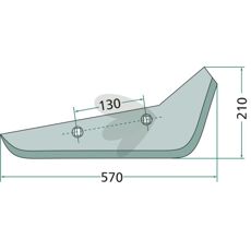 Skær for roeoptagning venstre, 210X570mm, artikel 8270821.