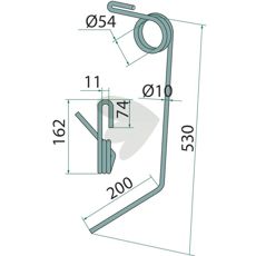 Alsidig efterharvetand, kompatibel med Kverneland og Accord.