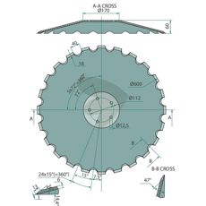Tallerken A135419697, forbedrer jordstrukturen ved bearbejdning.