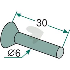 Forsænkede nitter 6x30, 69 stk, perfekte til sikre og holdbare konstruktioner.