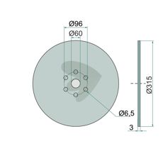Skiveskær Ø 315x3 mm, perfekt til skæring og bearbejdning af materialer.