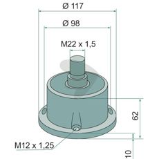 Komplet tallerkenleje med 4 huller, vigtigt for at sikre smidig bevægelse og funktion.