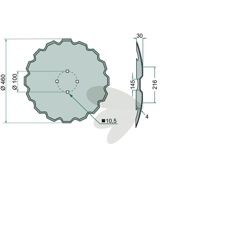 Tandet tallerken Ø460x4 mm til kraftig jordbearbejdning.