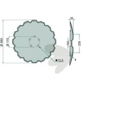 Tandet tallerken Ø560x4 mm, perfekt til dybere jordbearbejdning.