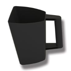 Sort plastfoderskovl 2 liter, let og praktisk til daglig brug.