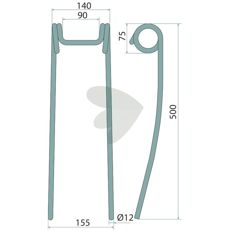 Efterslæbe tand 915090, vigtig del til effektiv jordbehandling i landbrug.