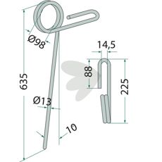 Efterslæbe tand Köckerling 501132, fremragende til mere effektiv slæbning.