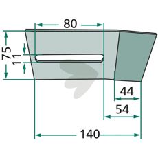 Dura skraberplade 75X140mm, perfekt til langvarig brug og høj effektivitet.