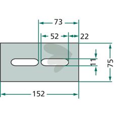 Skraberplade til Vigolo og andre mærker, mål 75X152mm.