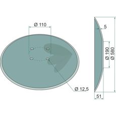 Tallerken 009771030260 til traktorer, sikrer styrke og lang levetid.