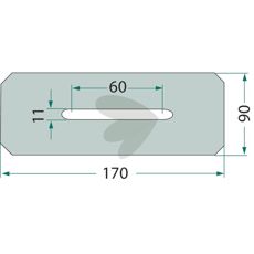 Skraberplade Pöttinger 001161701, effektiv til diverse landbrugsmaskiner.