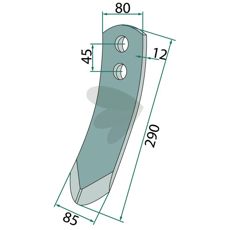 Spids 9762500151, en holdbar del til præcise jordbearbejdningsmaskiner.