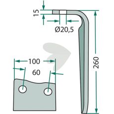 Rotorharvetand venstre, 73000185596V, giver effektivitet i jordbearbejdning.