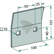 Afskrabningsplade 100x101mm, model 8007090 til effektivt arbejde.