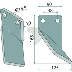 Fræserkniv Højre, perfekt til præcisionsarbejde i jorden.