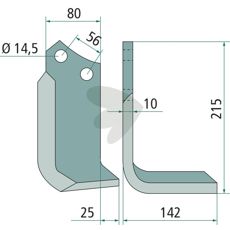 Maschio jordfræsningskniv c-c 56mm med 14,5mm hul, ideel til robust bearbejdning.
