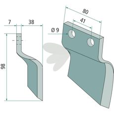 Kompakt rotorkniv Oosterlaan på 41 mm, fremragende til præcision og holdbarhed.