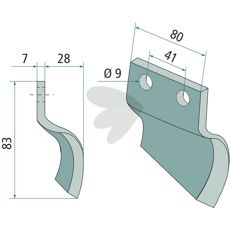 Holdbar rotorkniv Oosterlaan, størrelse 41 mm, giver optimale resultater i marken.