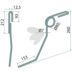 Efterslæbspind venstre for effektiv jordbearbejdning, artikelnummer 602755.