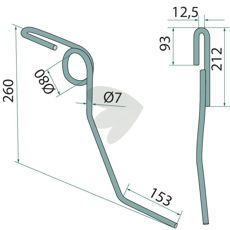 Efterslæbspind højre, ideel til jordbearbejdning, artikelnummer 602756.