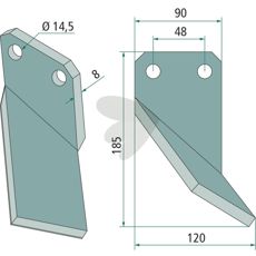 Rotorkniv på 56 mm til Forigo-Roteritalia, ideel til at forbedre jordstrukturen.