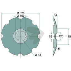 Tallerken tandet til landbrug, perfekt til effektiv jordbearbejdning og pløjning.
