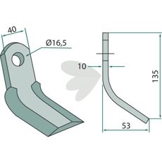 Y-slag med 16,5 mm hul, passer til Aedes og Pircher, til robust anvendelse.