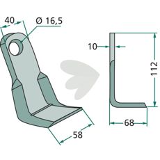 Vinkelkniv designet til præcision og effektivitet inden for landbrugsarbejde.