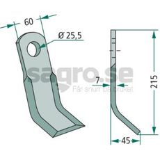 Y-slag med 25,5 mm hul til Agricom, optimal til intensiv brug.