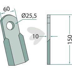 Lige kniv 3000107, designet til præcision i landbrugsopgaver og arbejde.