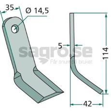 Y-slag til Muratori og Agrimaster med 14,5 mm hul, passer perfekt i landbrug.