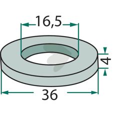 Skive 16,5x36x4 mm 3000182, en vigtig komponent for stabilitet og sikkerhed.
