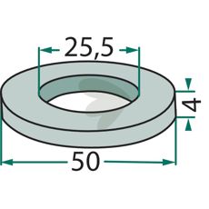 Afstandsskive for Agrimaster og Maschio, anvendes for korrekt fremstilling og funktion.