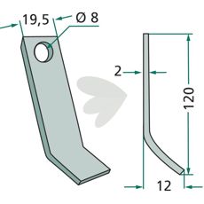 Y-lægge Agria og Gutbrod med hul 8 mm, ideel for effektiv bearbejdning af jord.