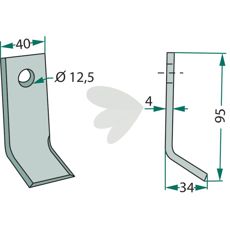 Y-lægge Agria med hul, 12,5 mm, perfekt for landbrugsmaskiner og udstyr.