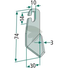 Højre vingekniv, slebet, model 994123, til præcis klipning af græsplæner.