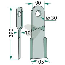 Højre slåningskniv til effektiv græsklipning og landbrug.