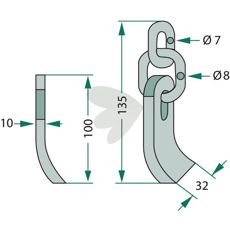 Kniv med kæde designet til præcision og effektivitet ved skæring.