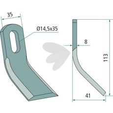 Y-hammer med passende hul til Bomford, optimal til landbrug.