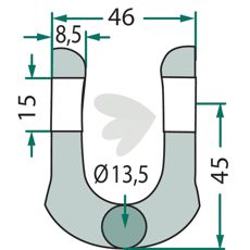Sjækel til Bomford, Epoke, Noremat og Turner, størrelse 46mm, høj kvalitet.