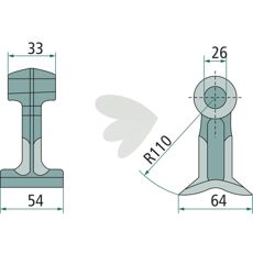 Hammerflail 33/54mm med hul 26mm, høj styrke til landbrugets behov.